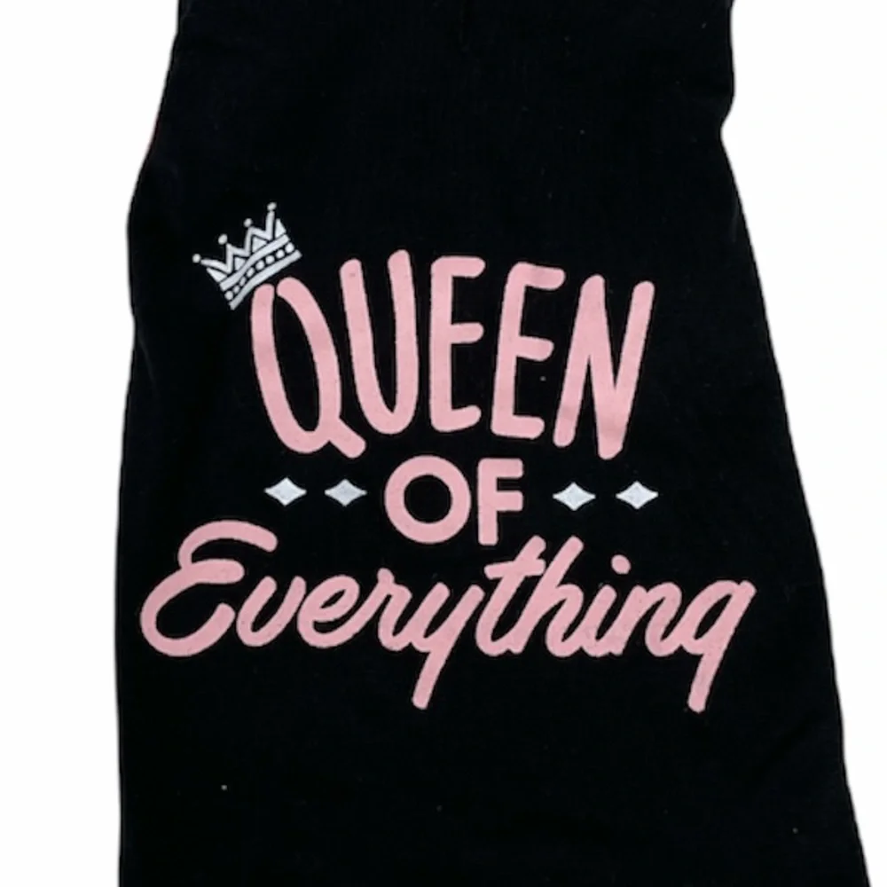 Wag & Bone Queen of Everything Dog Shirt, Black, Pink, Small, Medium